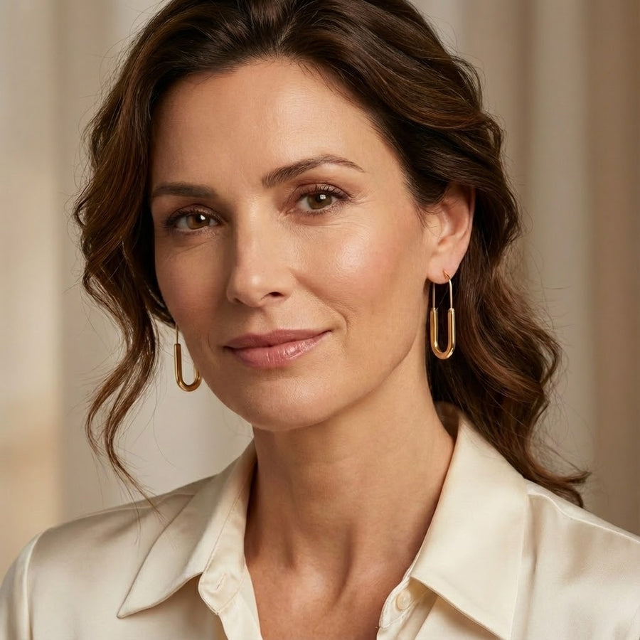 ALB Custom Gold U-Shaped Hoop Earrings *Final Sale*