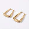 ALB Custom Modern Gold Squared Oval Hoop Earrings