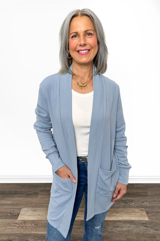 ALB Custom Women's Soft Ribbed Open Front Cardigan