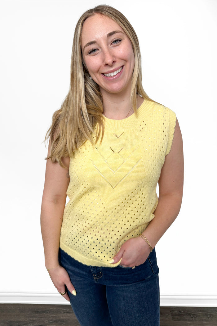 Pointelle Knit Tank Top