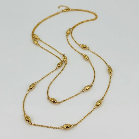 ALB Custom Gold Marquise Station Necklace