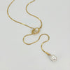 ALB Custom Gold Baroque Pearl Drop Y-Necklace