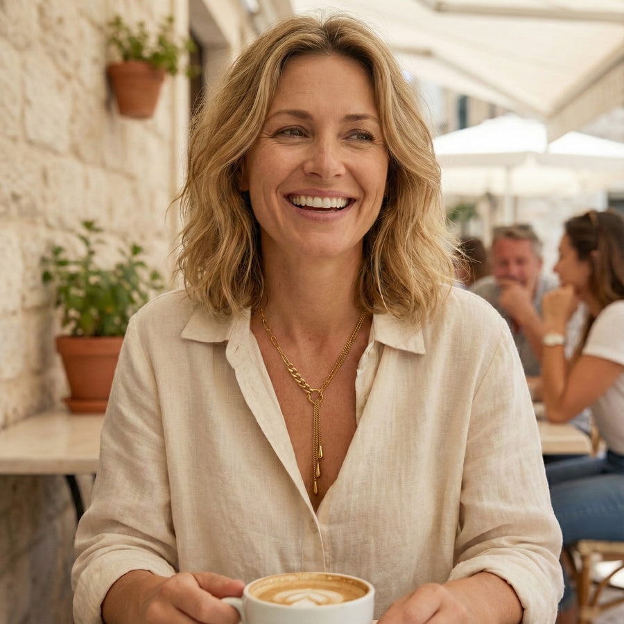 ALB Custom Gold Teardrop Lariat Necklace *Final Sale*