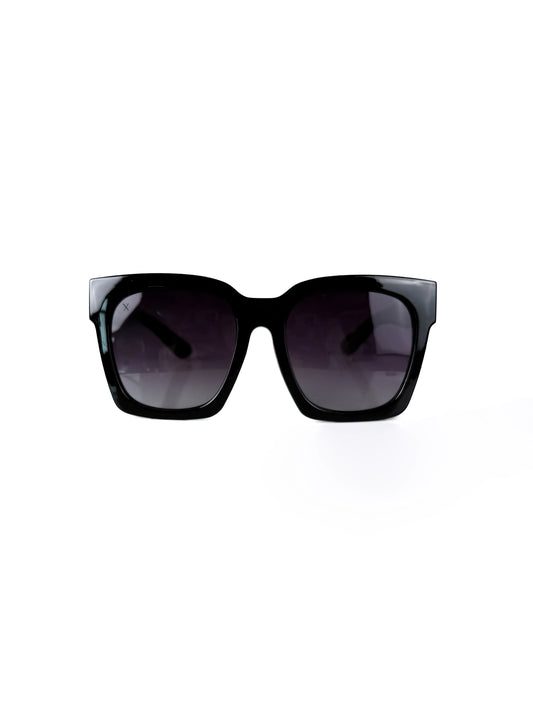 Women's Black/Grey Oversized Square Sunglasses