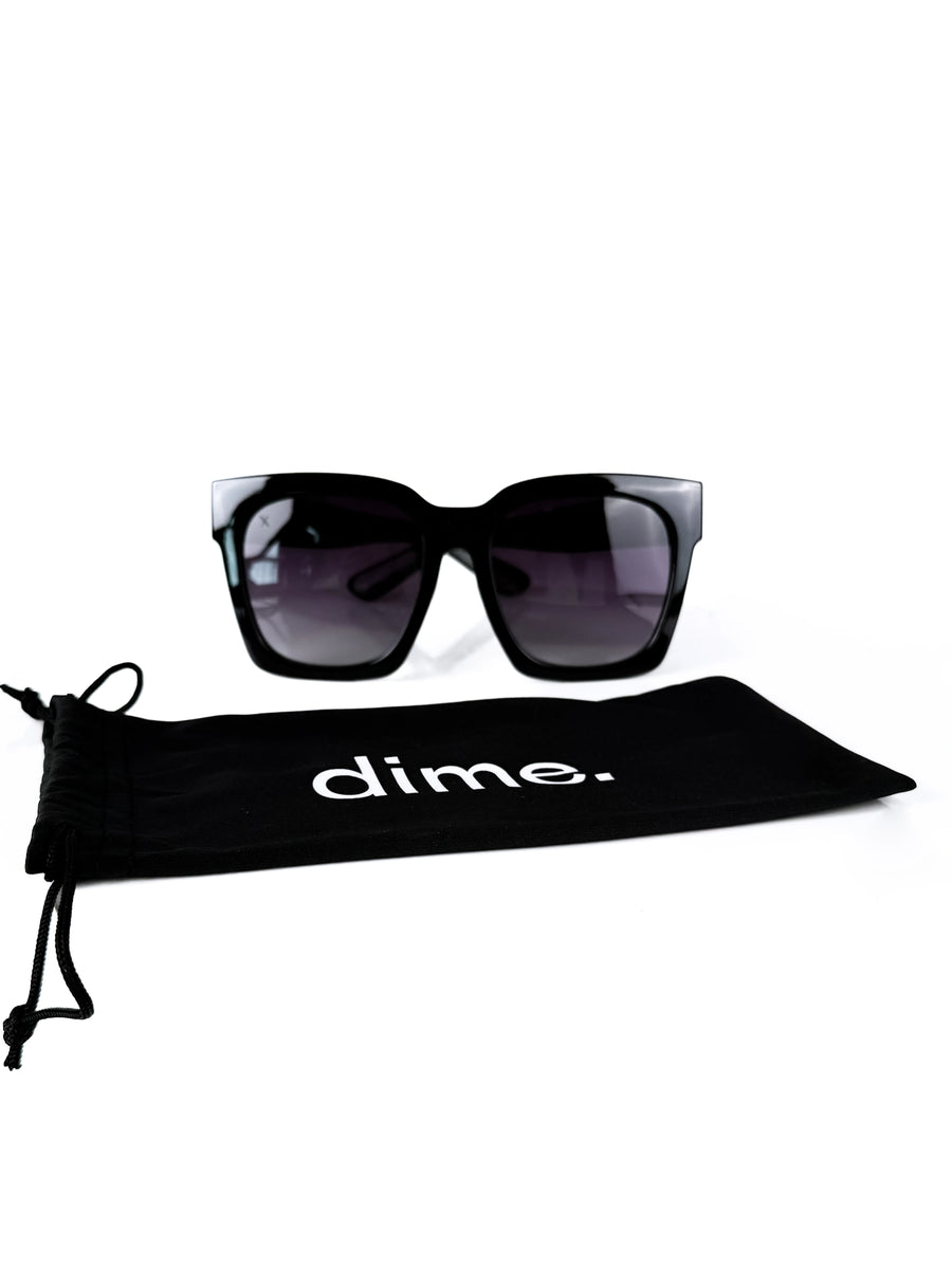 Women's Black/Grey Oversized Square Sunglasses