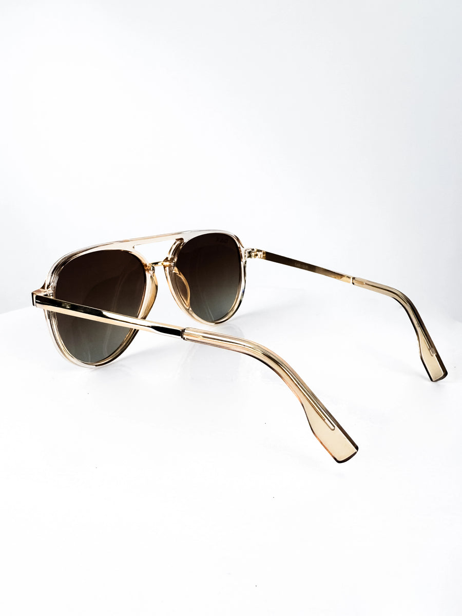 Women's Clear Aviator Polarized Sunglasses