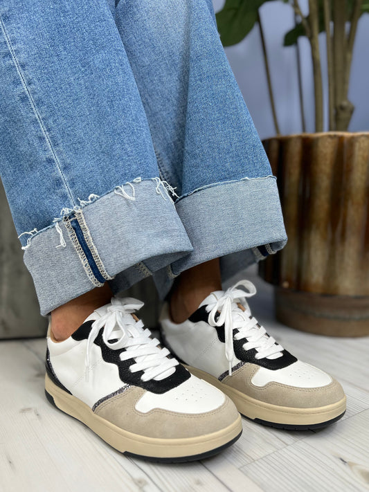 Yellow Box Niko Faux Leather Lace-Up Court Sneaker