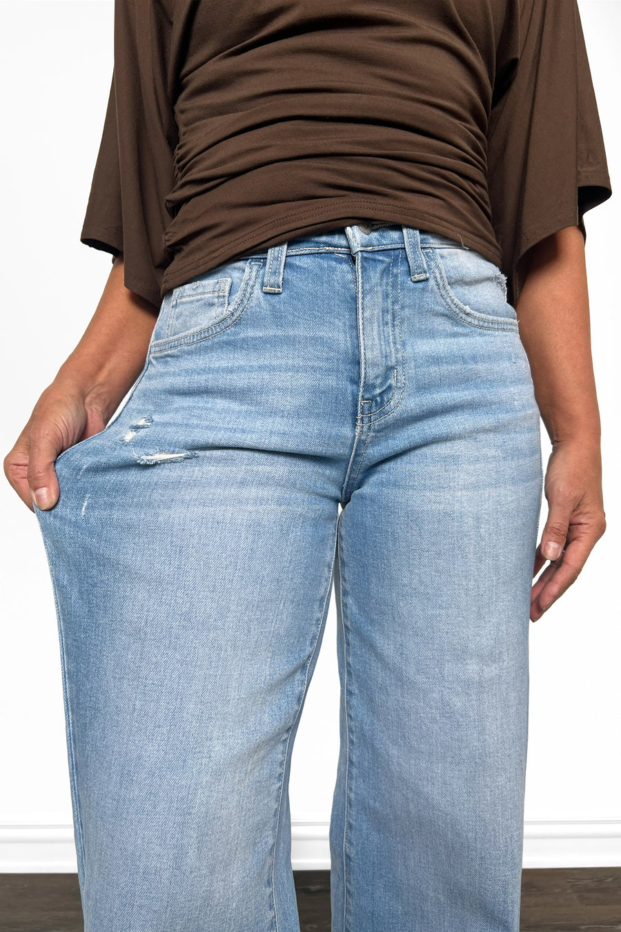 The Nikki from Vervet: High-Rise Extreme Wide Leg Denim