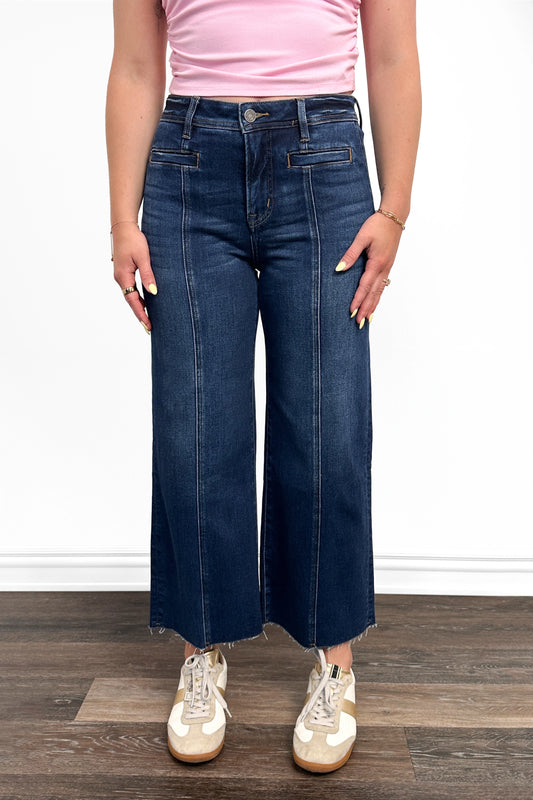 The Raya High-Rise Tummy Control Raw Hem Wide Leg Jeans