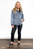 The Cindy Medium Wash Belted Denim Jacket