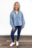 The Tate Long Sleeve Hooded Denim Jacket - Light Blue