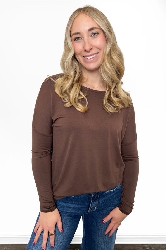 ALB Custom Women's Premium Everyday Scoop Neck Long Sleeve Top