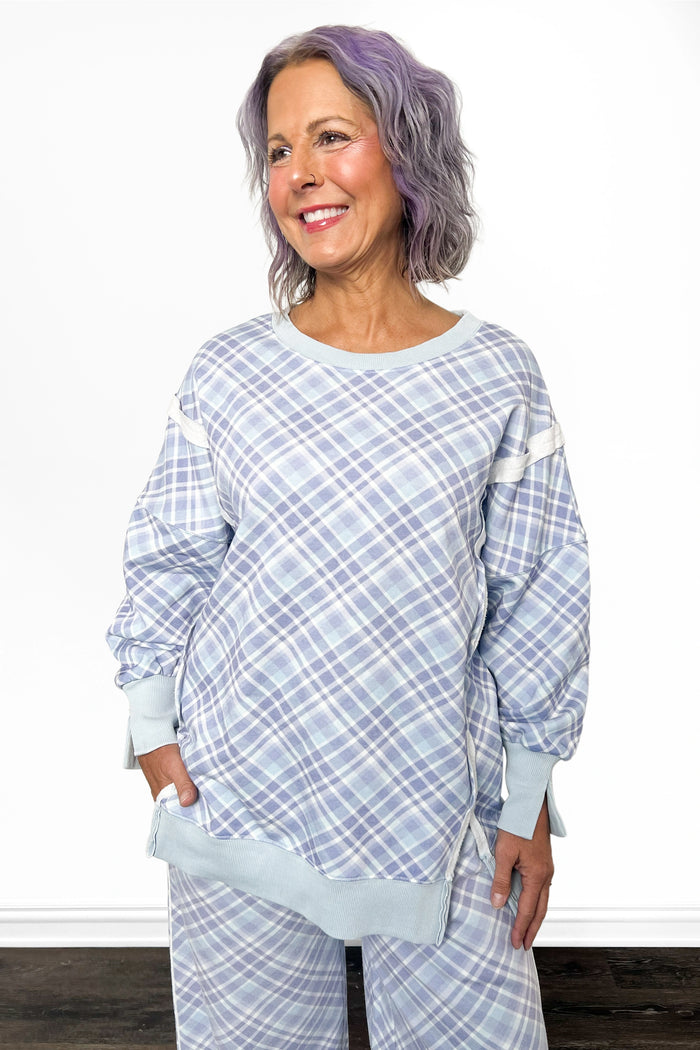 Plaid Print Pullover