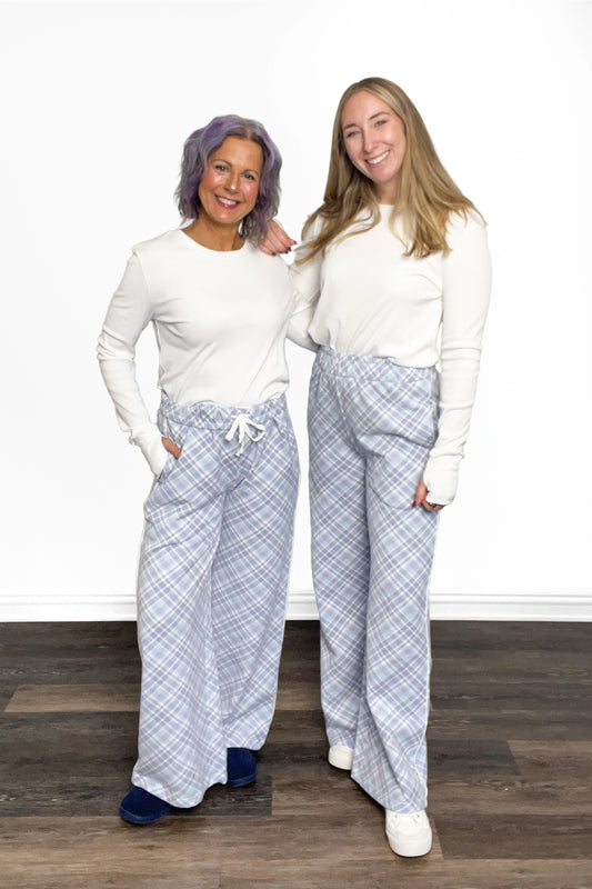 ALB Custom Women's Plaid Print Wide Leg Pants *Two Lengths*