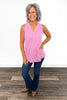 Women's Faux Button V-Neck Tank Top