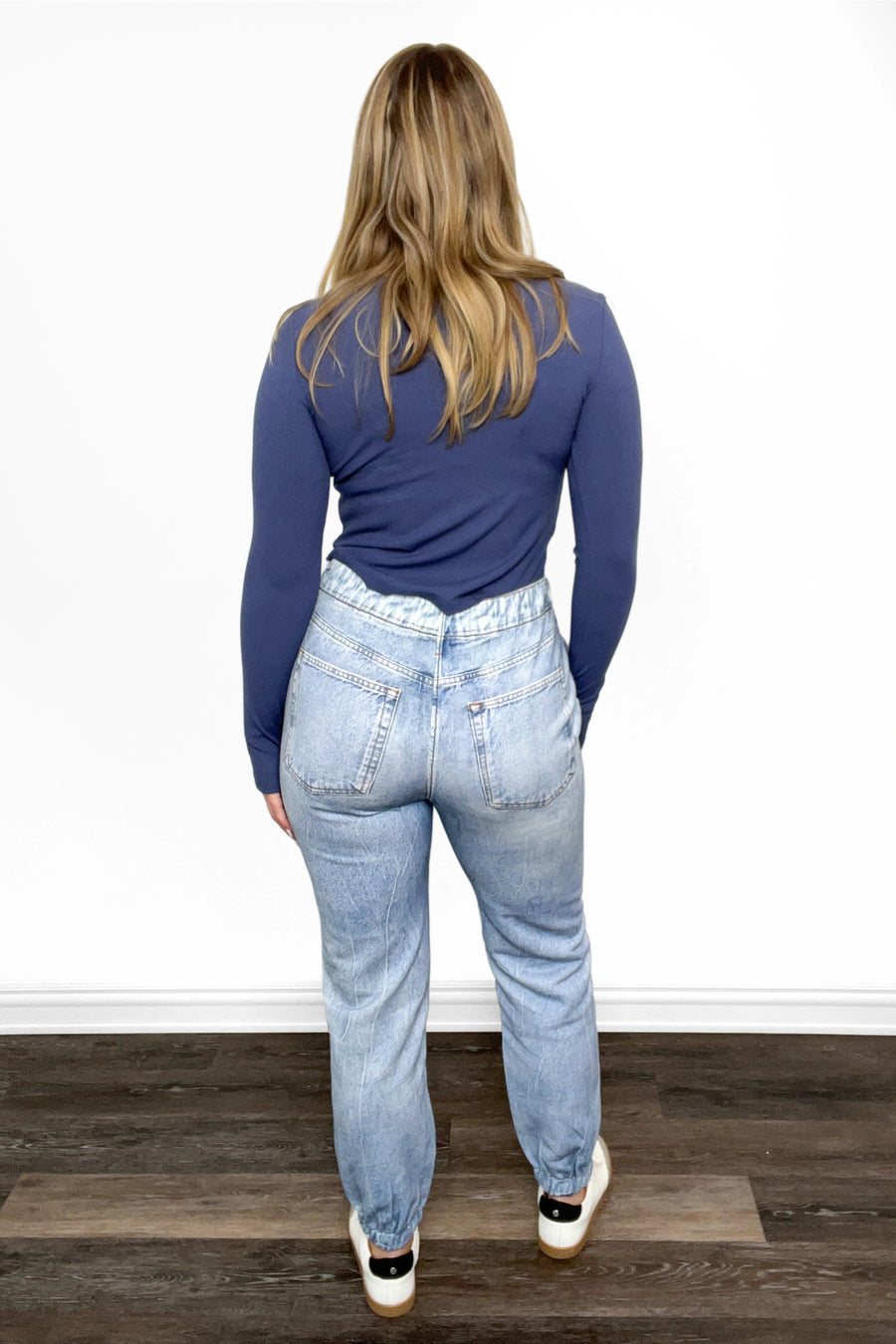 Women's Denim Print French Terry Joggers