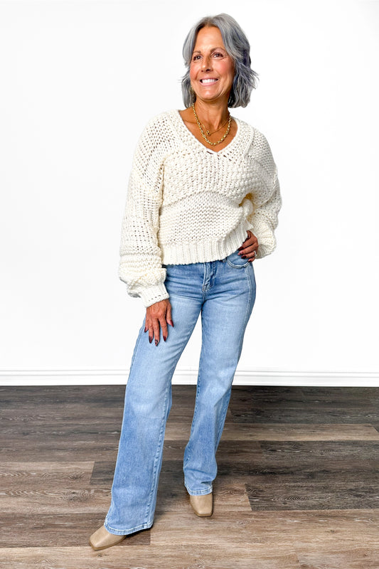 The Danielle from Risen: Mid-Rise Straight Leg Denim