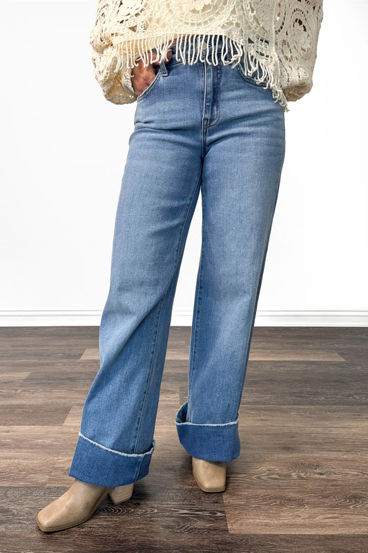 The Franki from Lovervet nHigh-Rise A Line Wide Leg Denim