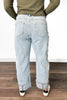 The Krystal from Saige High-Rise Barrel Leg Wide Cuff Denim