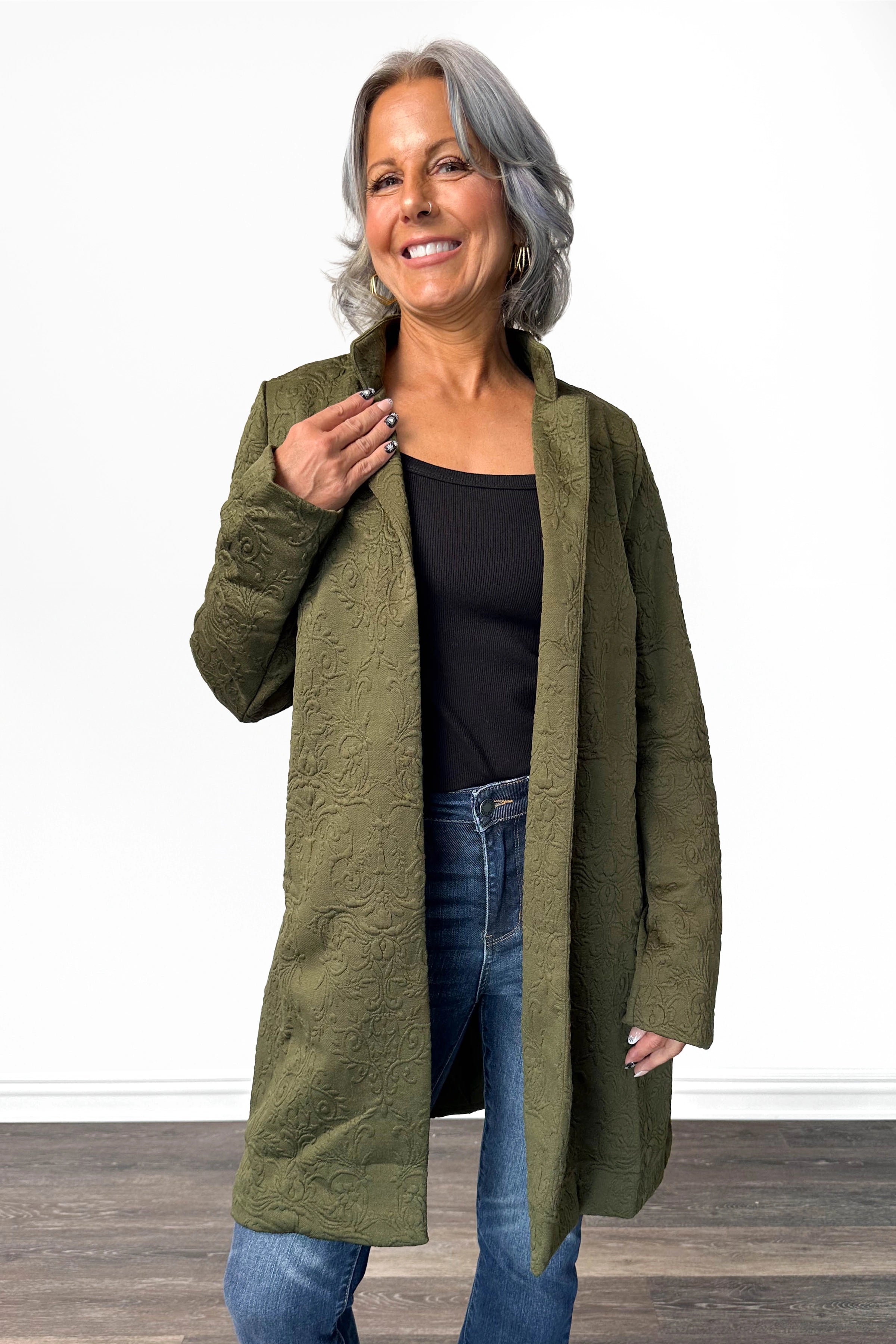 ジャケット・アウター i_am_official handmade midi coat Women's Amara Jacquard Midi Coat *Final Sale* – Ava Lane Boutique