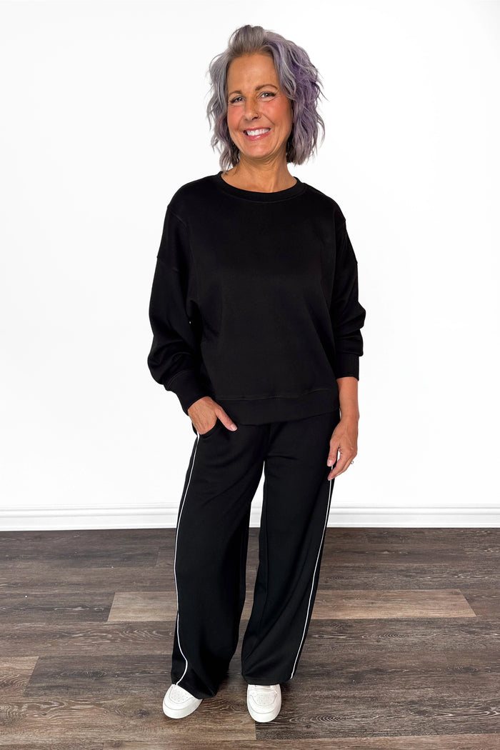 Black Sweatshirt and Pant Set