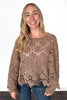 Women's Crochet Flared Sleeves Layering Top