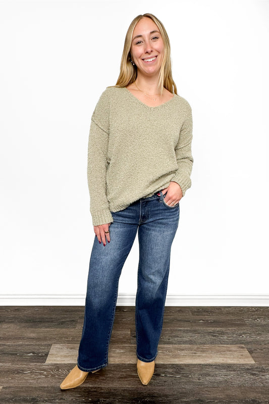 The Avril from J21 eleven by Risen: Low-Rise Wide Leg Denim