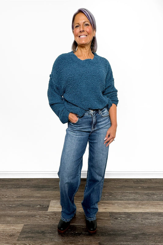 The Dory from J21 eleven by Risen: High-Rise Tummy Control Wide Leg Denim