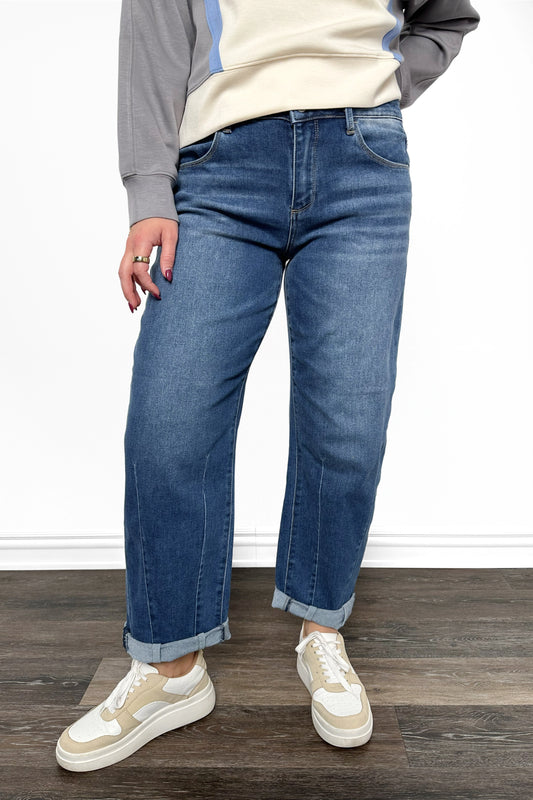 The Winnie from J21 eleven by Risen High-Rise Boyfriend Cuffed Barrel Denim