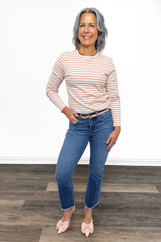 The Knox by Ava Lane: Mid-Rise Tummy Control Cropped Bootcut Denim