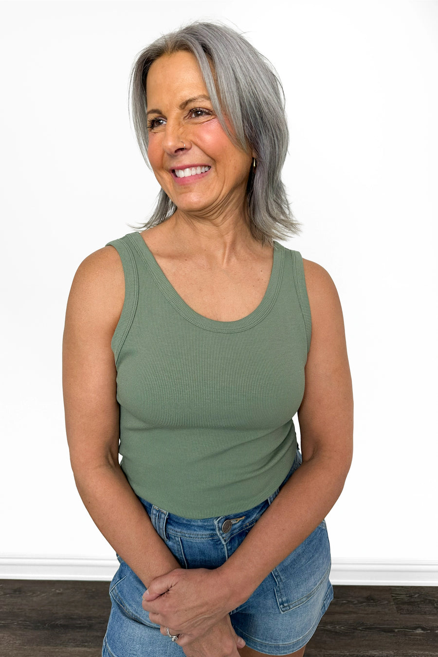 ALB Custom Women's Ribbed Scoop Neck Tank Top