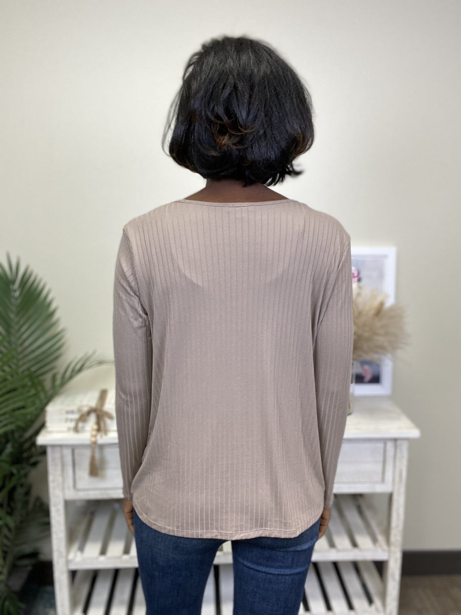 Marry That Girl Women's Knit V- Neck Long Sleeve Top *Final Sale*