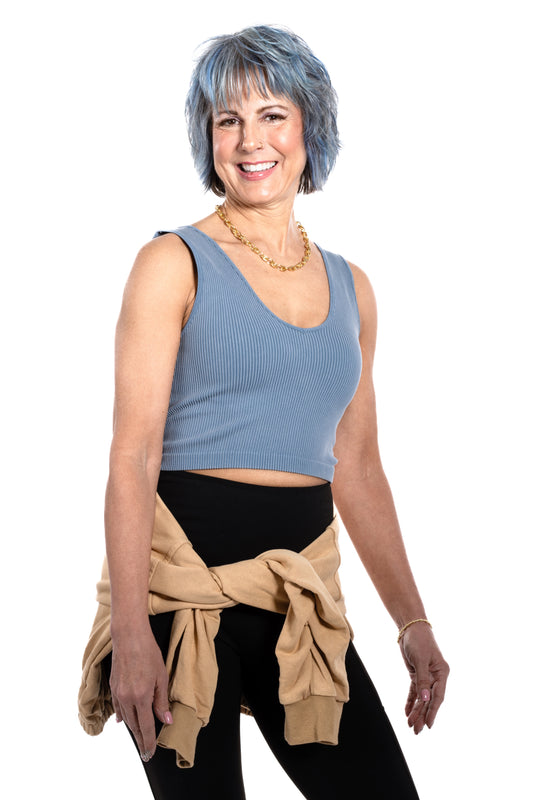 Women's Round Neck Ribbed Bralette