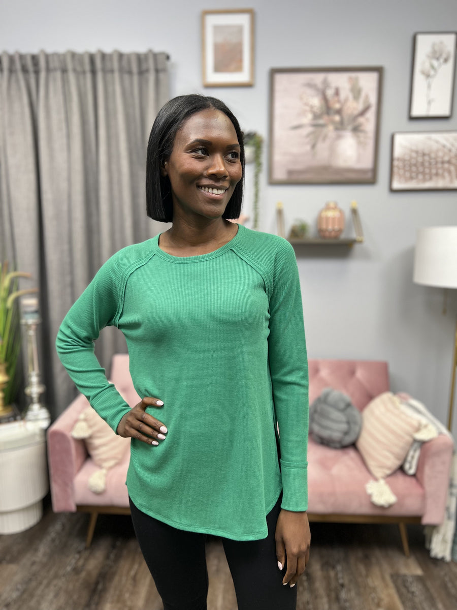 Absolutely You Women's Waffle Knit Long Sleeve Top *Final Sale*