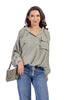 Women's Loose Drawstring Hem Hoodie Top