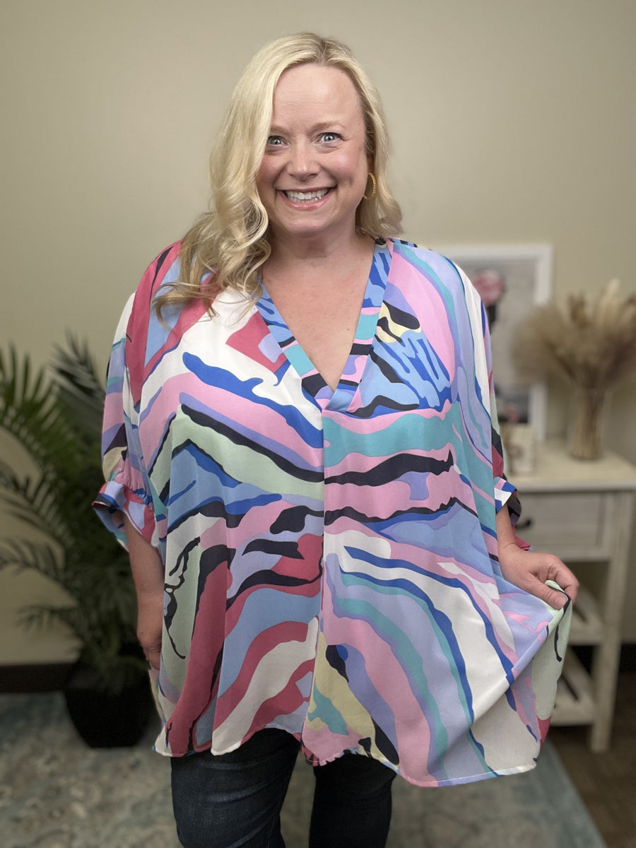 Laugh A Little Harder Women's Flowy Short Sleeve Top *Final Sale*