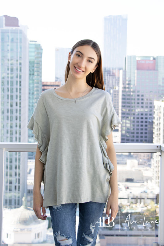 The Right Of Passage Women's Ruffled Short Sleeve Top *Final Sale*