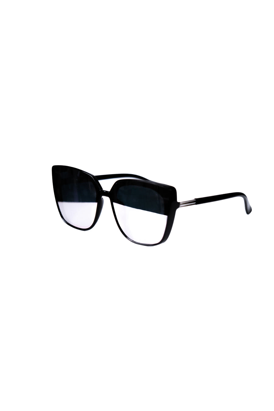 Women's Black Cat-Eye Polarized Sunglasses