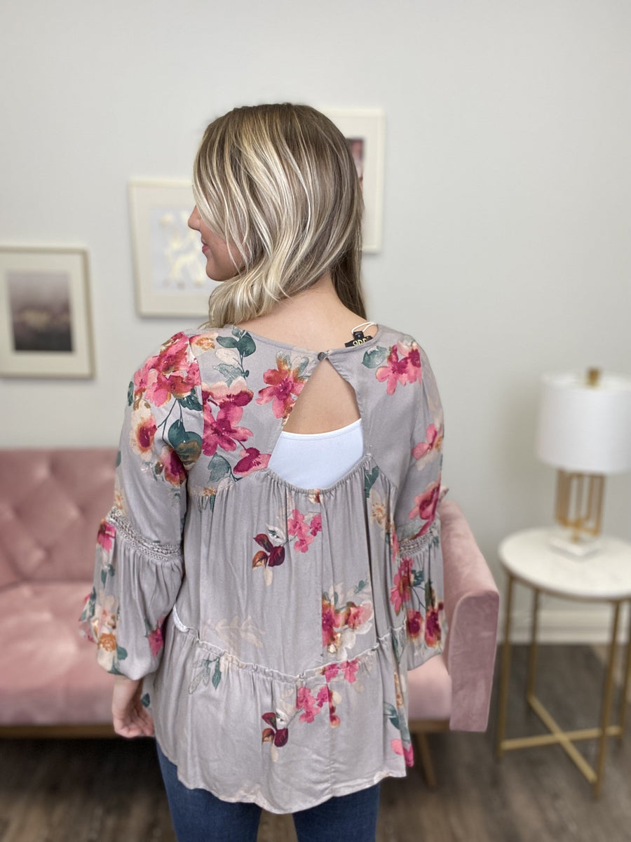 Going All Over Women's Ruffled Lace Long Sleeve Top *Final Sale*