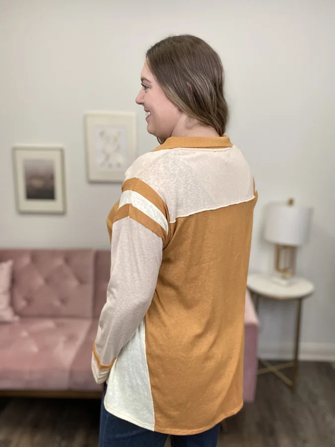 Need To Be With You Women's Varsity Stripe Long Sleeve Top *Final Sale*