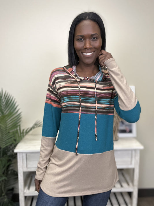 Truly Believe Women's Lightweight Striped Hoodie *Final Sale*