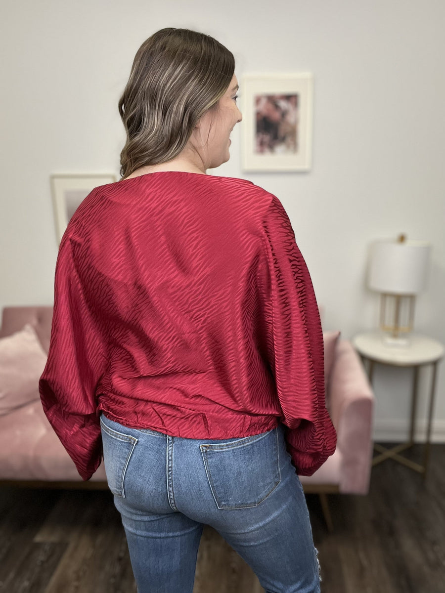 All Ashore Women's Satin Long Sleeve Top