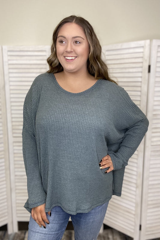 Heading Downtown Women's Waffle Knit Long Sleeve Top *Final Sale*