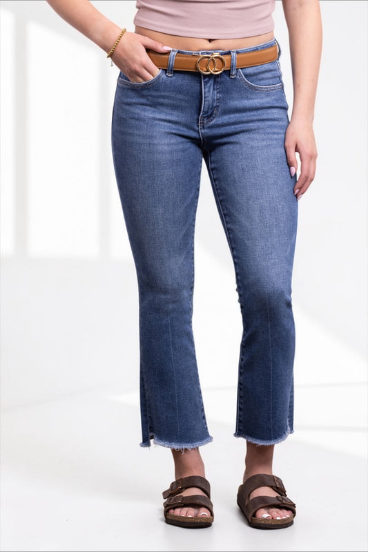 The Knox by Ava Lane Mid-Rise Cropped Bootcut Tummy Control Jeans