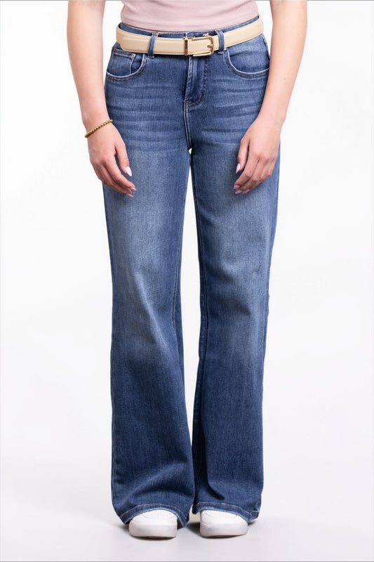 The Shelby by Ava Lane High-Rise Wide Leg Tummy Control Denim Three Lengths