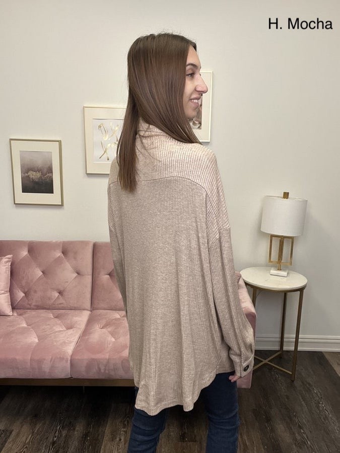 Pumpkin Spice And Everything Nice Women's Collared Shacket *Final Sale*