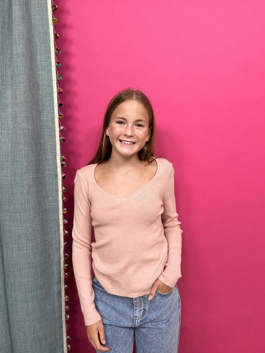 Will I Be The One Junior's Ribbed Long Sleeve Sweater *Final Sale*