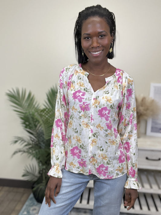 Buy Myself Flowers Women's Floral Long Sleeve Top *Final Sale*