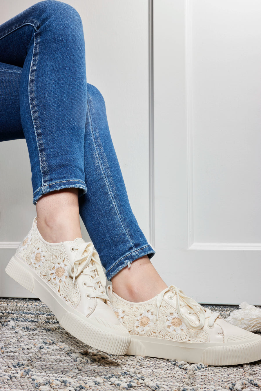 Yellow Box Ginnie Crochet Sneakers