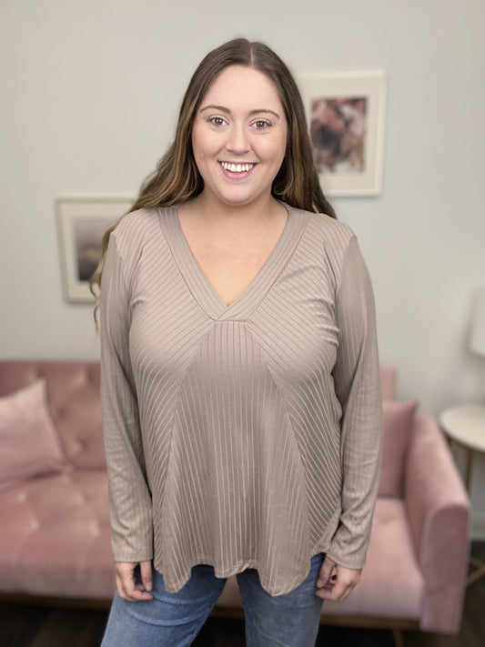 Marry That Girl Women's Knit V- Neck Long Sleeve Top *Final Sale*